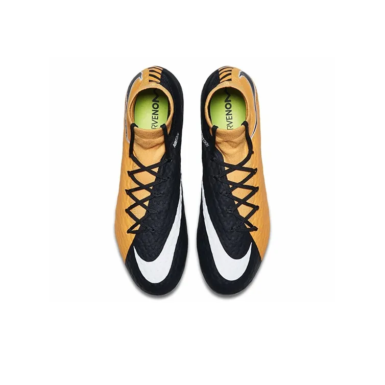 Nike AG Rubber Short Studs Cushioning Anti-Slip And Wear-Resistant Soccer Shoes Men's Yellow Black-3