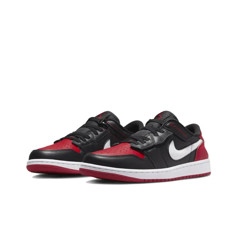 Jordan 1 Low FlyEase Black White Gym Red-2