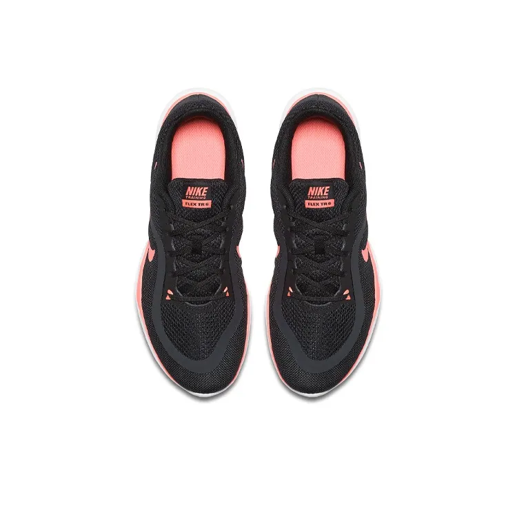 Nike Flex Trainer 6 Cushioned Anti-Slip Wear-Resistant Breathable Lightweight Low-Top Training Shoes Women's Black Pink-3