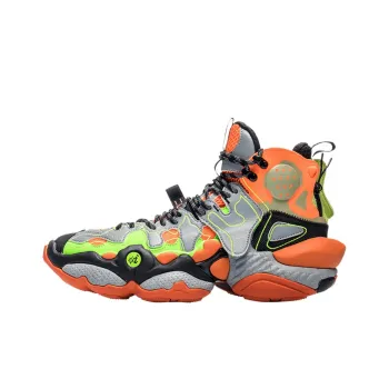 LiNing New York Fashion Apparel ACE Runway Style High Top Vintage Basketball Shoes Men's Orange Black