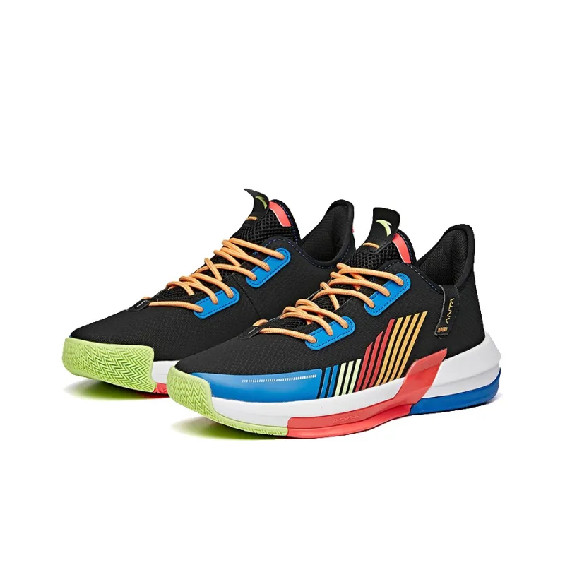 ANTA Vintage Basketball Shoes Men Low Top Black/Royal Blue/ANTA White-1