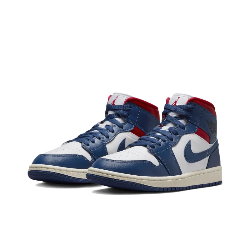 Jordan 1 Mid French Blue Gym Red Women's-2