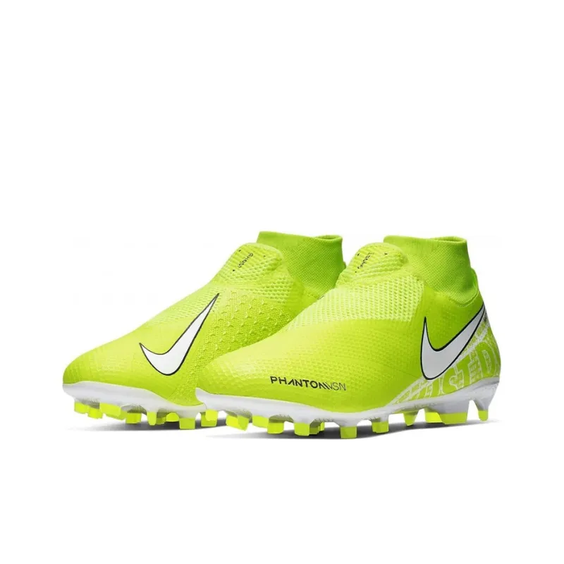 Nike Phantom Vision Soccer Shoes Men Mid-Top Neon Yellow-2