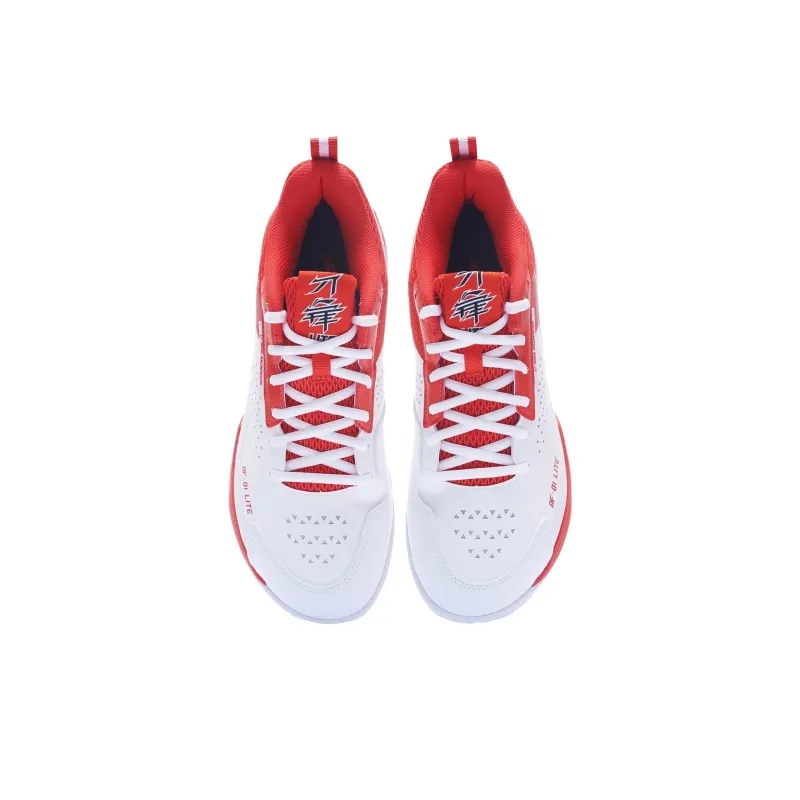 LiNing Blade LITE Blade Lite Cushioning Anti Slip And Wear Resistant Rebound Low Top Badminton Shoes Unisex White Red-3