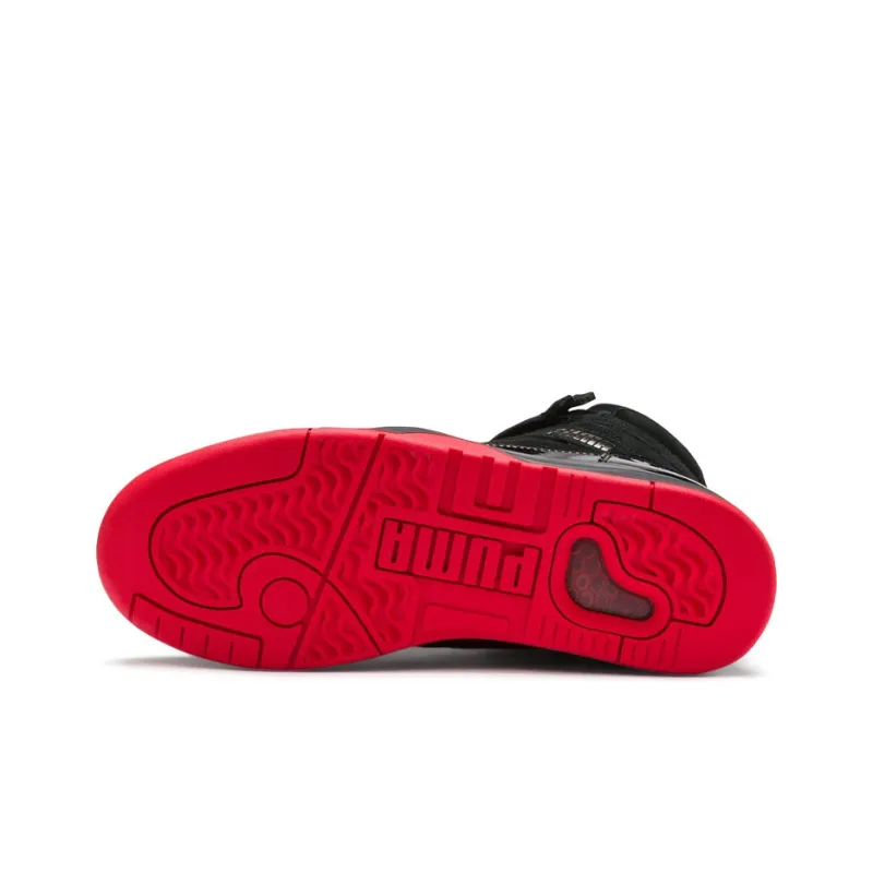 PUMA Palace Guard Mid Red Carpet Cushioning Coverage High-Top Vintage Basketball Shoes Men's Black Red-4
