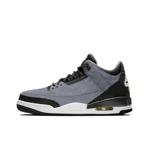 Jordan Air Jordan 3 Batman Cushioning Anti Slip And Wear Resistant Mid Top Vintage Basketball Shoes Men's Black Blue