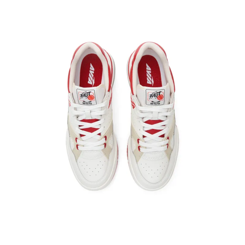 AVIA 855 Series Anti Slip Wear Resistant Low Top Vintage Basketball Shoes Men's White Red-3