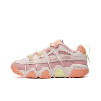 FILA Barricade Cushioning Anti Slip Wear Resistant Breathability Low Top Vintage Basketball Shoes Women's Smoky Pink