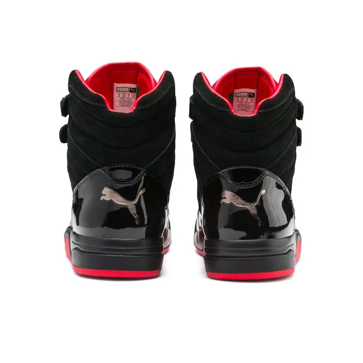 PUMA Palace Guard Mid Red Carpet Cushioning Coverage High-Top Vintage Basketball Shoes Men's Black Red-3