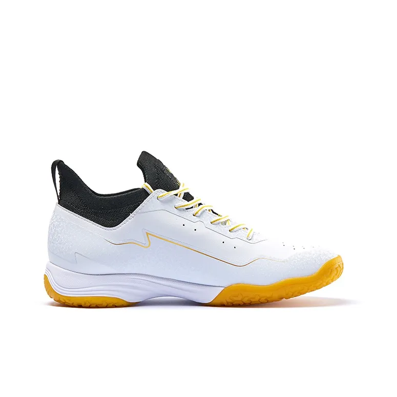 Kawasaki Nezha Series Cushioning Lightweight Low Top Badminton Shoes Unisex White Gold-1