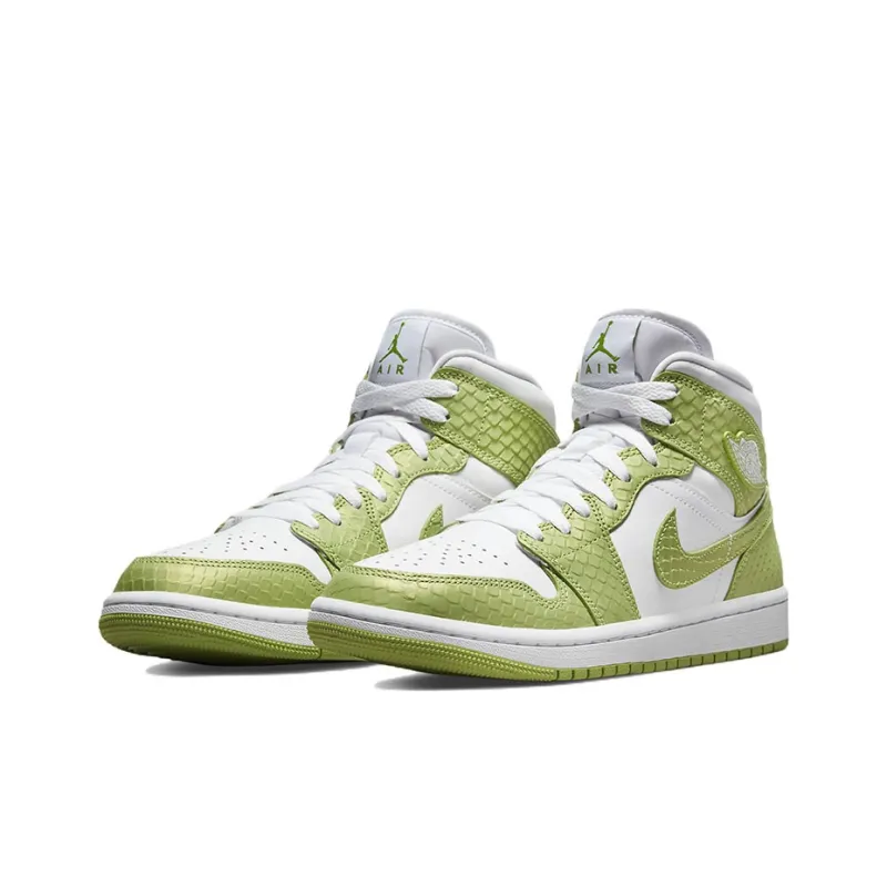 Jordan 1 Mid Green Python Women's-2