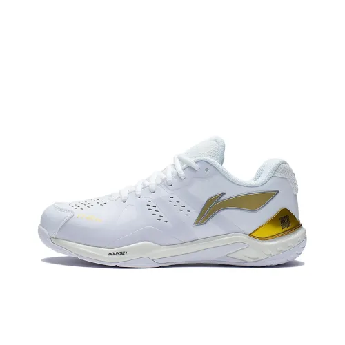 LiNing Cloud Thunder ZN Badminton Shoes Unisex White Gold