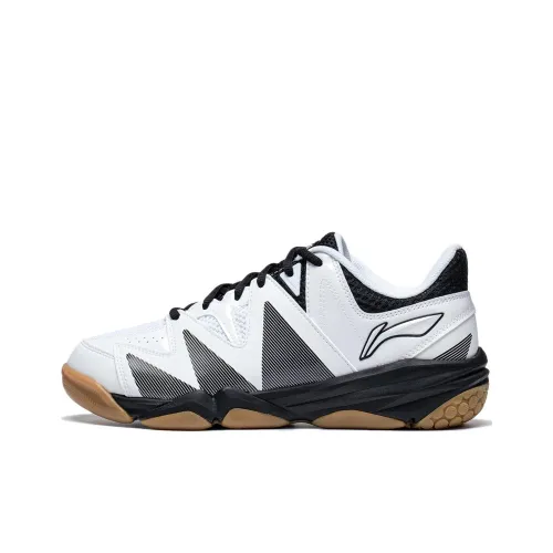 LiNing Seamless Durable Breathable Low Top Badminton Shoes Unisex White Black