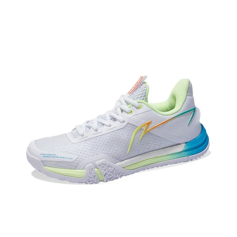 LINING Badminton Shoes Unisex Low Top Standard White/Yellow/Blue-1