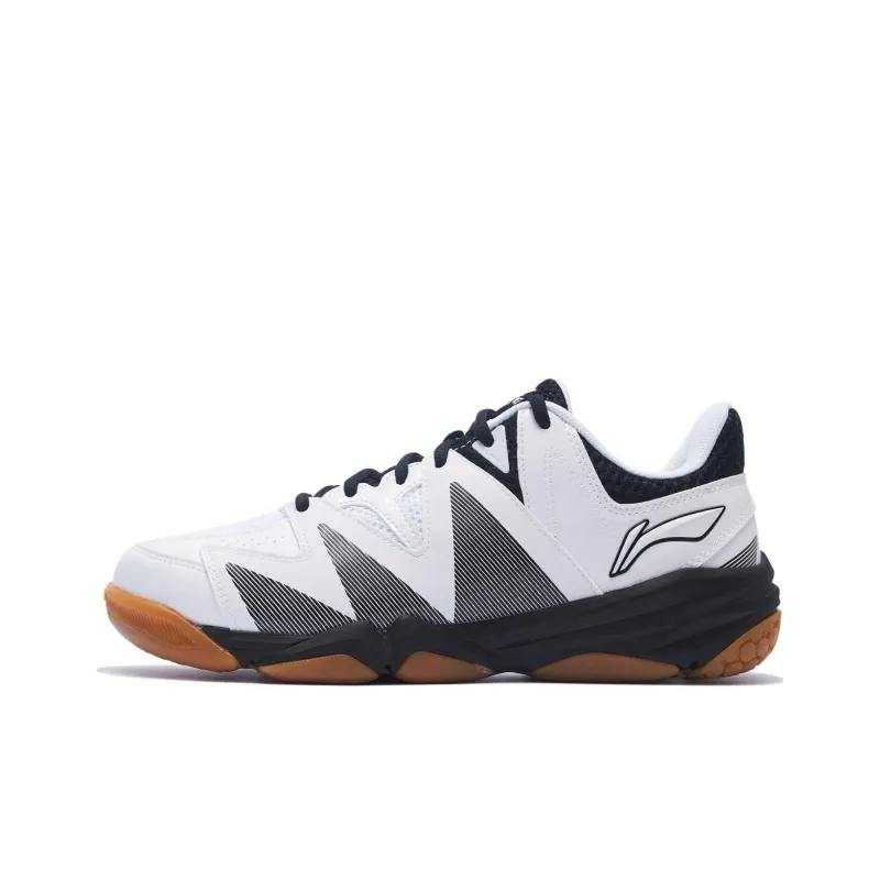 LiNing Racetrack Encounter Anti Slip Wear Resistant Low Top Badminton Shoes Men's Black White-0