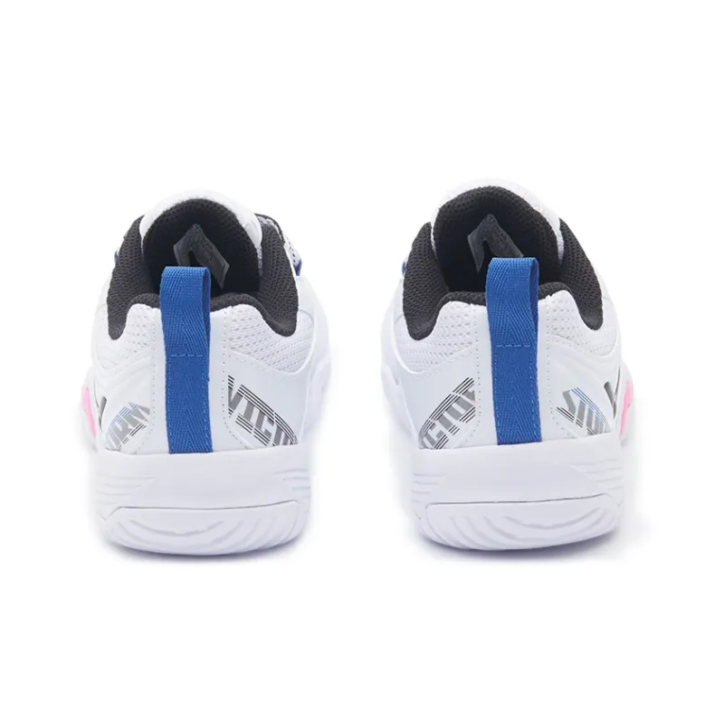 VICTOR Cushioned Slip Resistant Abrasion Resistant Low Top Badminton Shoes Unisex White-4