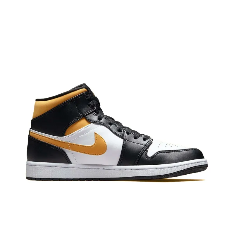 Jordan 1 Mid White Pollen Black-1