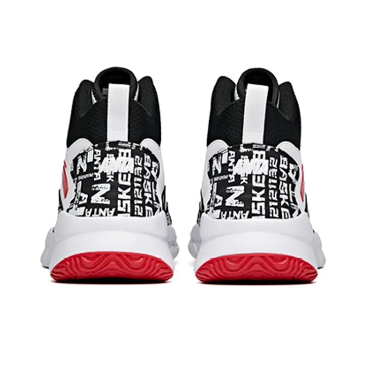 ANTA Basketball Collection Basketball Shoes Men High Top ANTA White/University Red/Black-4