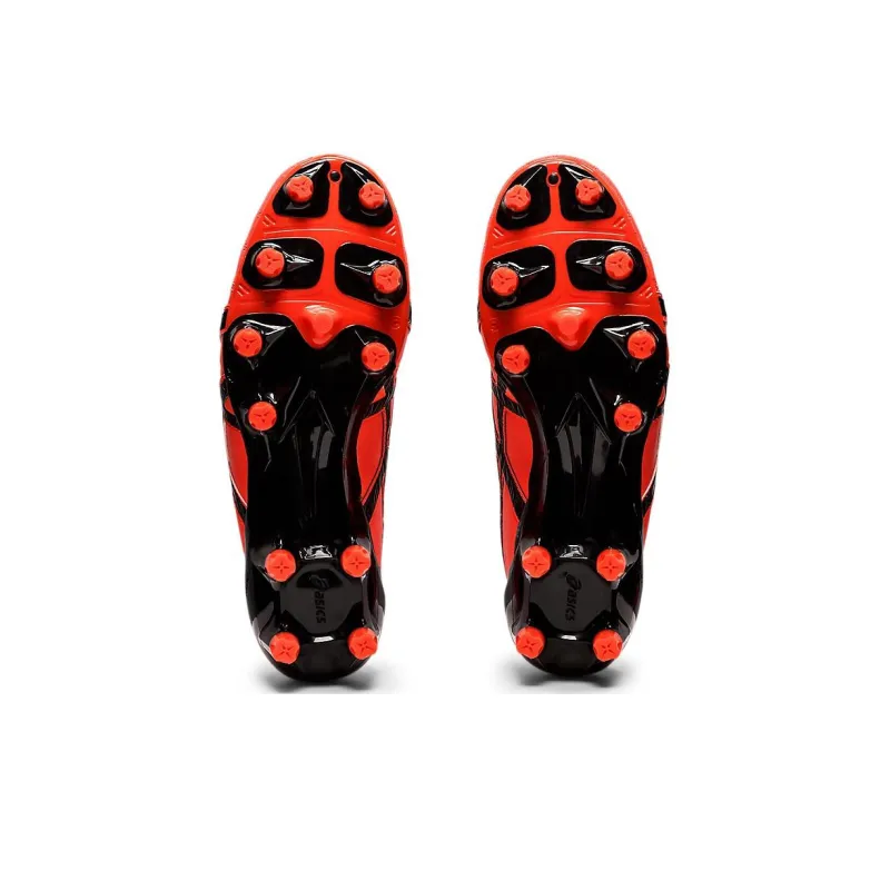 Asics Lethal Testimonial 4 Durable Breathable Soccer Shoes Men's Red Black-6