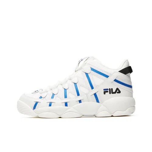 FILA Spaghetti Vintage Basketball Shoes Women's Mid-Top White/Blue