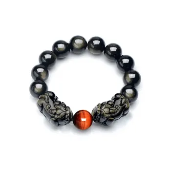 KING TAI SANG Obsidian Bracelets Unisex