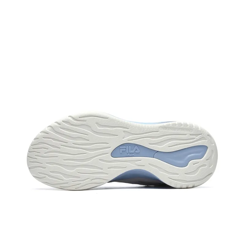 FILA FUSION FX 22 Cushioning Anti Slip And Wear Resistant Coverage Mid Top Vintage Basketball Shoes Women's White Blue-4