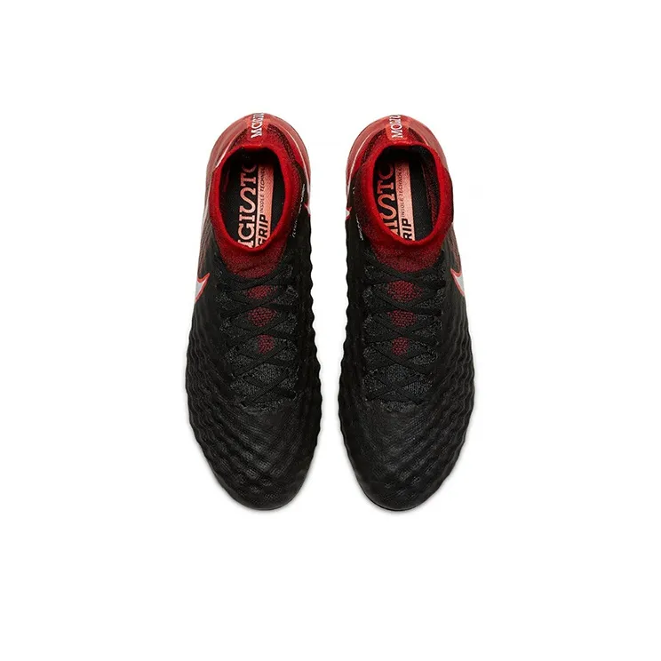 Nike Magista Obra 2 FG Rubber Long Studs Cushioning Anti-Slip And Wear-Resistant Soccer Shoes Black Red-3