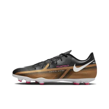 Nike Artificial Ground Cushioning Anti-Slip And Wear-Resistant Coverage Soccer Shoes Unisex Black Gold White