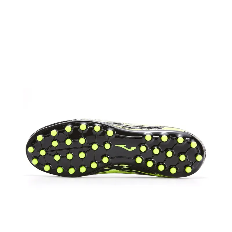 Joma AG Rubber Short Studs Wear Resistant Coverage Soccer Shoes Men's Black Yellow-4