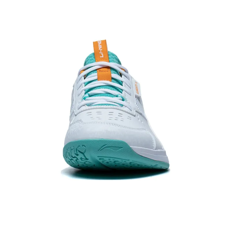 LINING Ace Badminton Shoes Unisex Low Top White/Green/Orange-4
