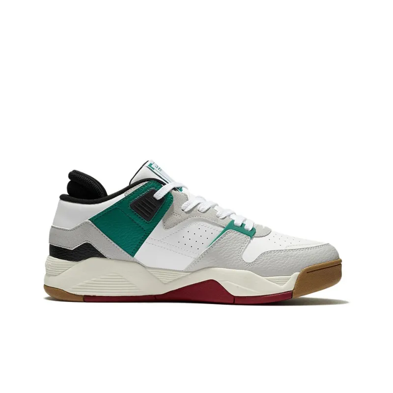 LiNing Cushioning Lightweight Wear-Resistant Slip-Resistant Low-Top Vintage Basketball Shoes Men's Gray Green-1