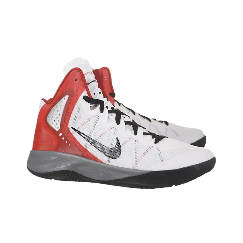 Nike Zoom Hyperenforcer Vintage Basketball Shoes Men Mid-Top White/Red-1