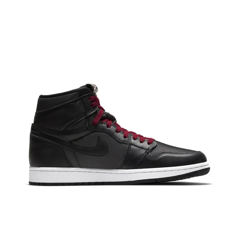 Jordan 1 Retro High Black Satin Gym Red-1
