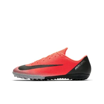 Nike Mercurial Vapor 12 TF Rubber Broken Studs Anti Slip Wear Resistant Soccer Shoes Men's Red Black