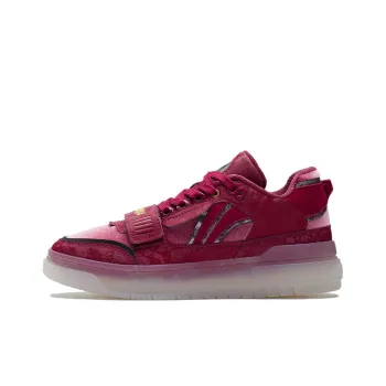 LiNing Rookie Slip Resistant Cushioning Low Top Vintage Basketball Shoes Women's Bicycle Red