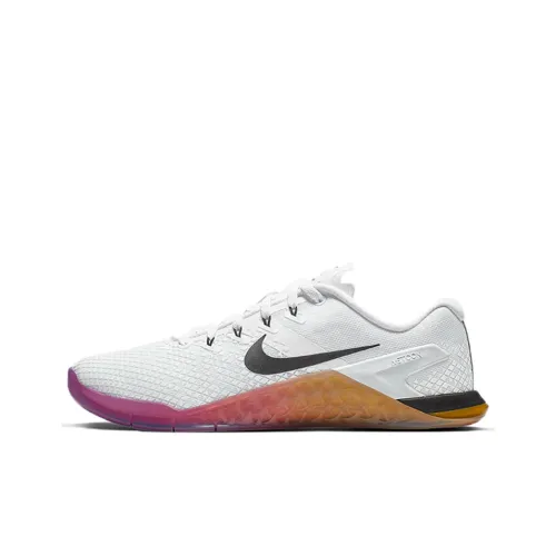 Nike Metcon 4 Training Shoes Women's Low-Top White/Purple/Yellow