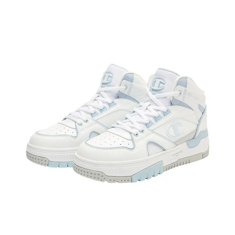 Champion RetroBasket 19 High Top Vintage Basketball Shoes Women's White Blue-2
