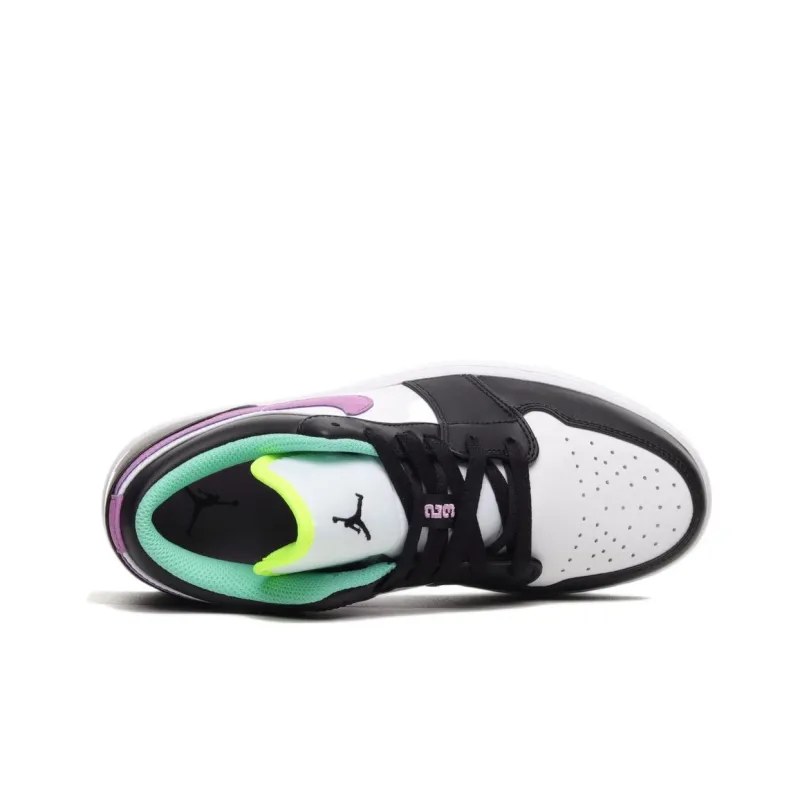 Jordan 1 Low Green Glow Violet Shock GS-2