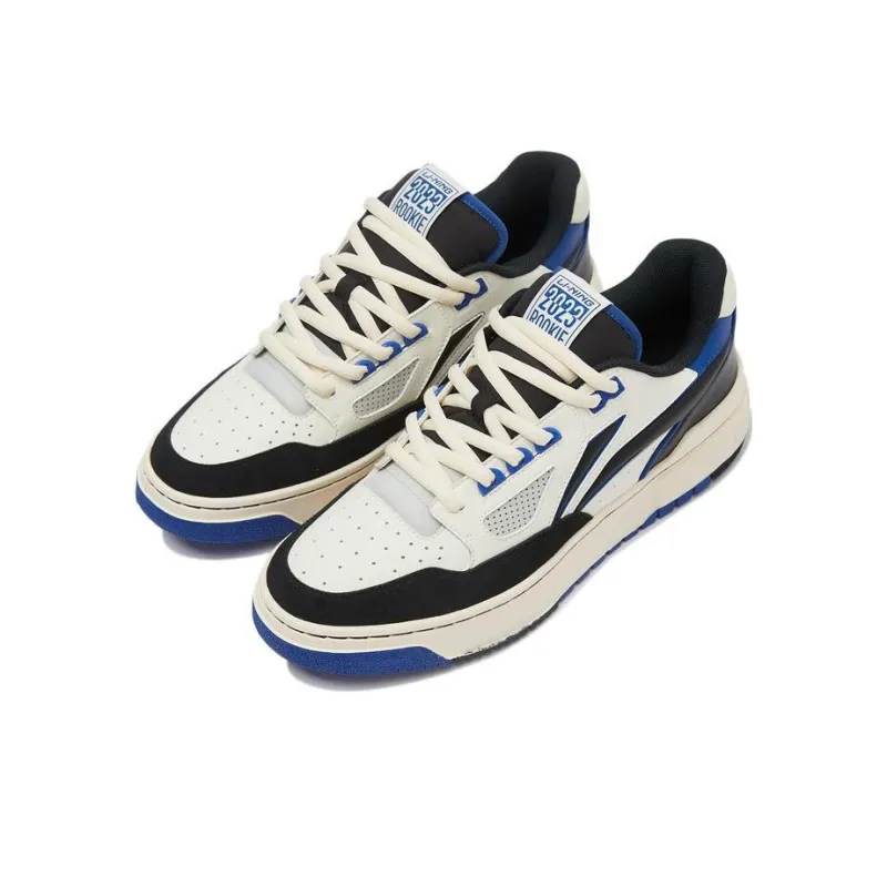 LiNing Rookie 2 Durable Breathable Low Top Vintage Basketball Shoes Black White-1