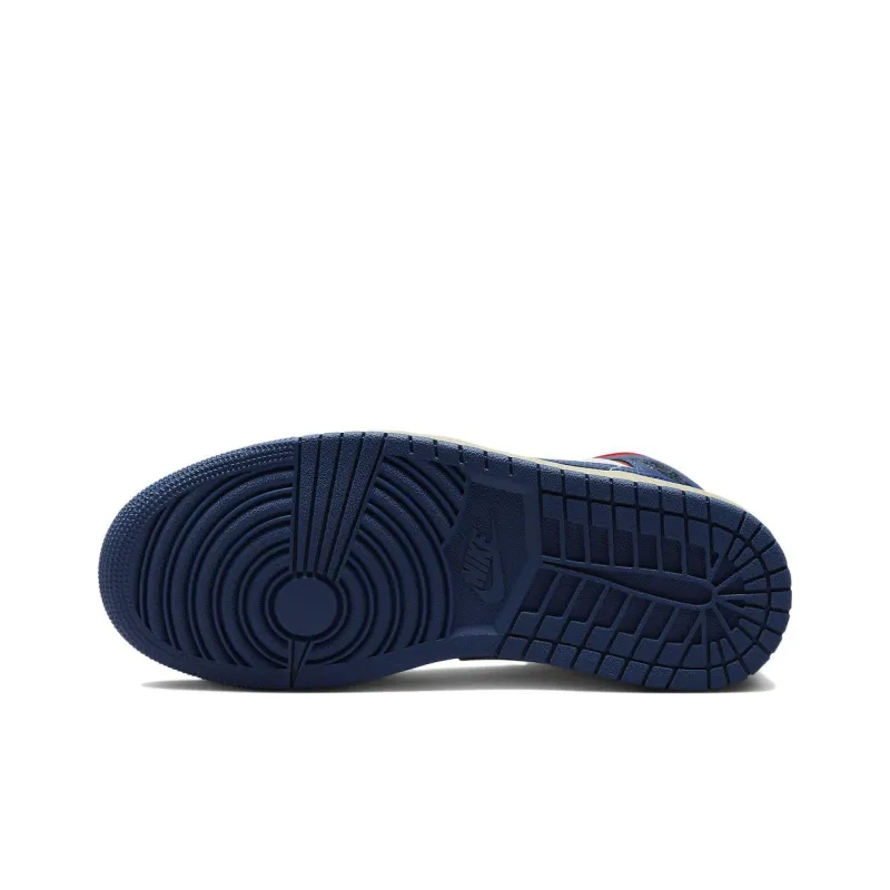 Jordan 1 Mid French Blue Gym Red Women's-5