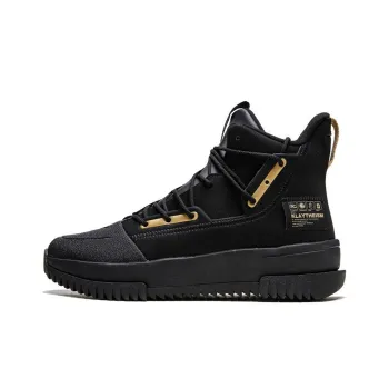 Anta Basketball Collection Anti Slip Wear Resistant High Top Vintage Basketball Shoes Men's Black Gold