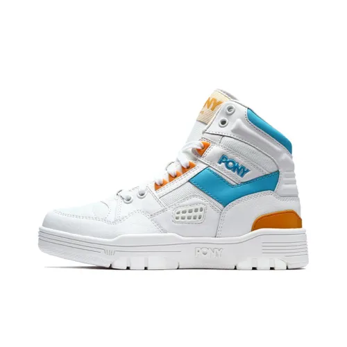 Pony Vintage Basketball Shoes Women's High-Top White/Blue