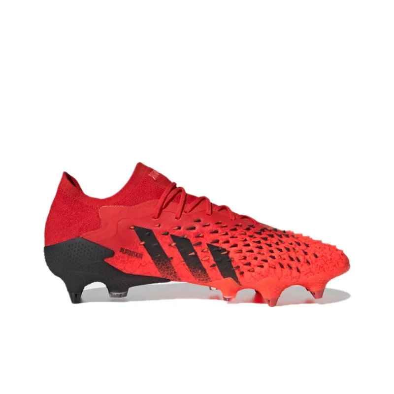 Adidas Predator Freak.1 Soft Ground Boots Slip Resistant Soccer Shoes Men's Red Black-1