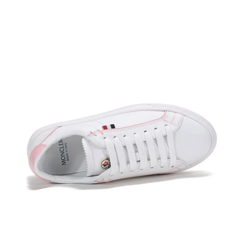 Moncler Women's Alodie Leather Trainers 'White Pink'-4