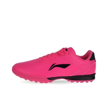 LiNing TF Rubber Broken Studs Cushioning, Slip Resistant, And Abrasion Resistant Soccer Shoes Men's Pink
