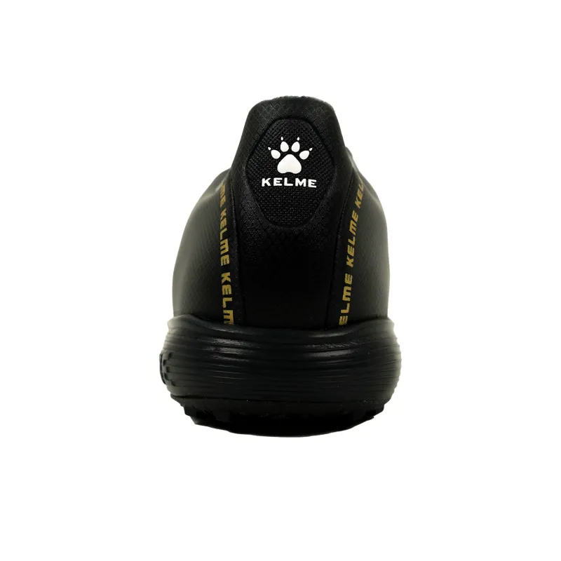 KELME TT Rubber Broken Studs Cushioned Slip Resistant Abrasion Resistant Breathable Soccer Shoes Unisex Black Gold-2