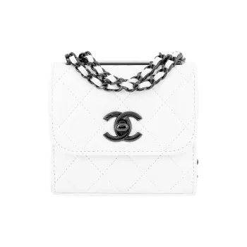CHANEL Trendy Cc Sheepskin Shoulder Bag, Crossbody Bag Mini Women's Black White