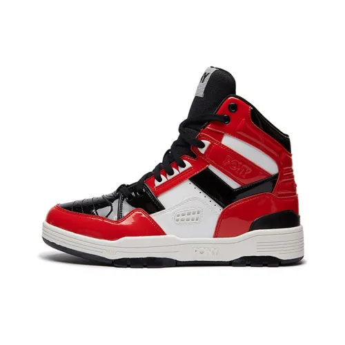 Pony Vintage Basketball Shoes Men High-Top White/Red