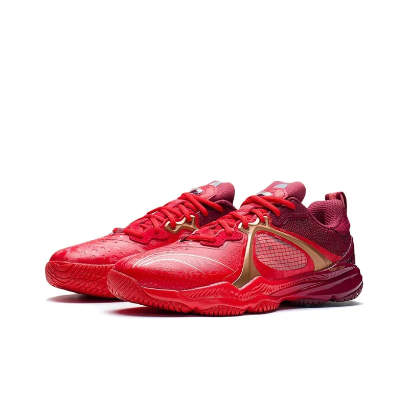 LiNing Chameleon 6.0 Cushioning Anti Slip Wear Resistant Breathable Support Rebound Low Top Badminton Shoes Unisex Red-2
