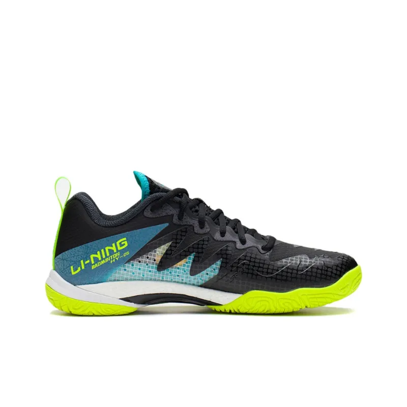 LINING Falcon 5 Badminton Shoes Unisex Low Top Black/Stone Teal-1